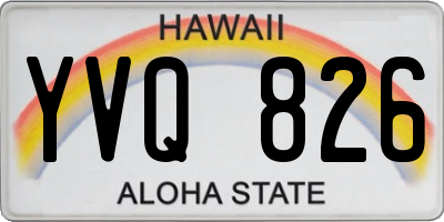 HI license plate YVQ826