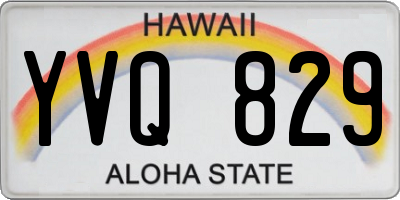 HI license plate YVQ829