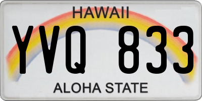 HI license plate YVQ833