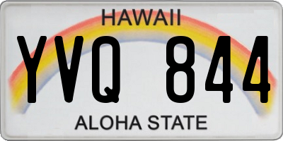 HI license plate YVQ844