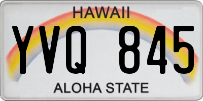 HI license plate YVQ845