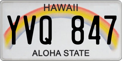 HI license plate YVQ847