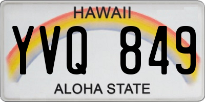 HI license plate YVQ849