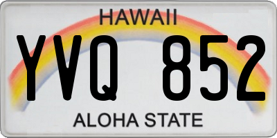 HI license plate YVQ852