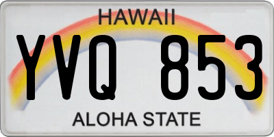 HI license plate YVQ853