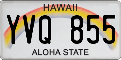 HI license plate YVQ855