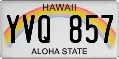 HI license plate YVQ857