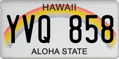 HI license plate YVQ858