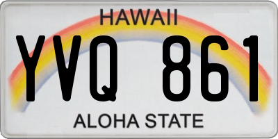 HI license plate YVQ861
