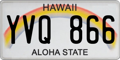 HI license plate YVQ866