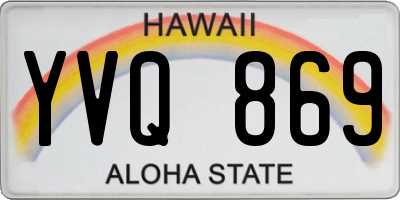 HI license plate YVQ869