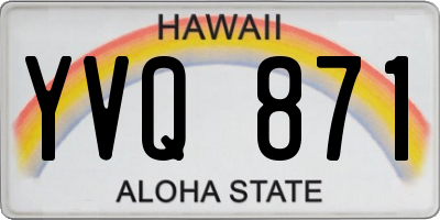 HI license plate YVQ871