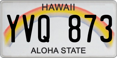 HI license plate YVQ873