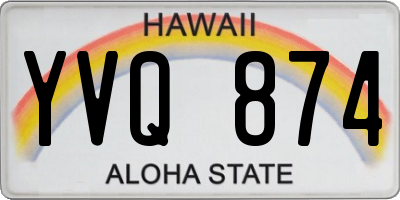 HI license plate YVQ874
