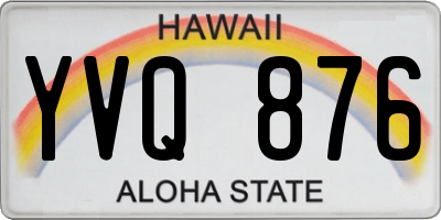 HI license plate YVQ876