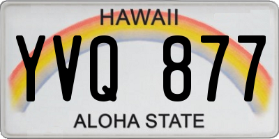 HI license plate YVQ877