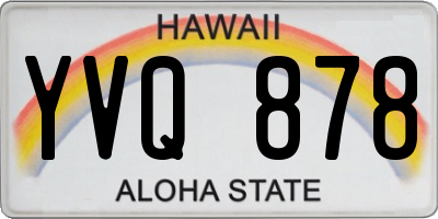 HI license plate YVQ878