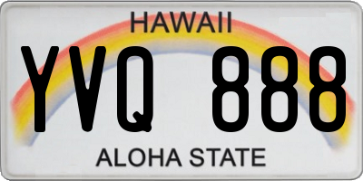 HI license plate YVQ888
