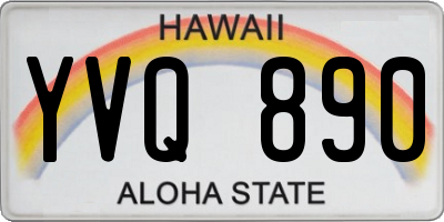 HI license plate YVQ890
