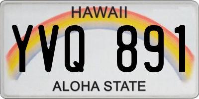 HI license plate YVQ891