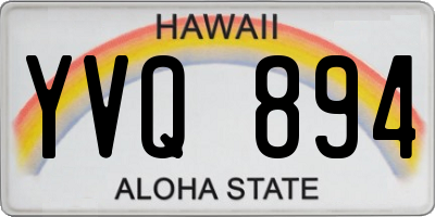 HI license plate YVQ894