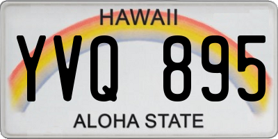 HI license plate YVQ895