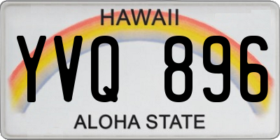 HI license plate YVQ896