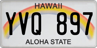 HI license plate YVQ897