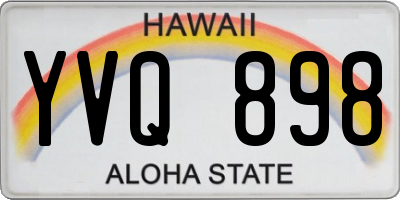 HI license plate YVQ898