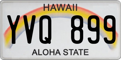 HI license plate YVQ899