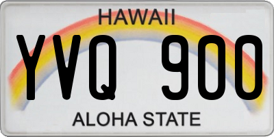 HI license plate YVQ900