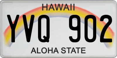 HI license plate YVQ902