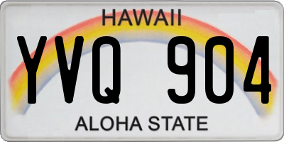 HI license plate YVQ904