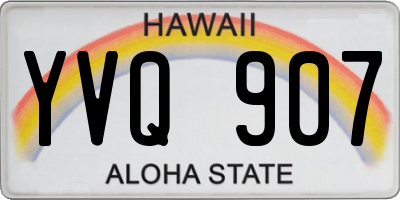 HI license plate YVQ907
