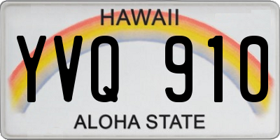 HI license plate YVQ910