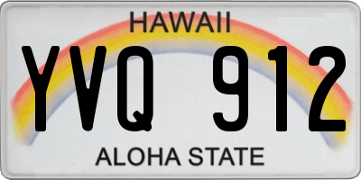 HI license plate YVQ912