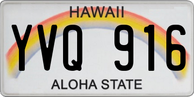 HI license plate YVQ916