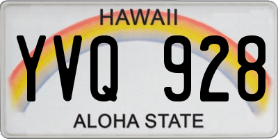 HI license plate YVQ928