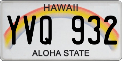 HI license plate YVQ932