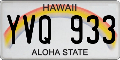 HI license plate YVQ933