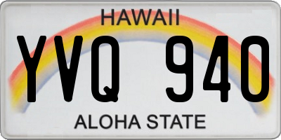 HI license plate YVQ940