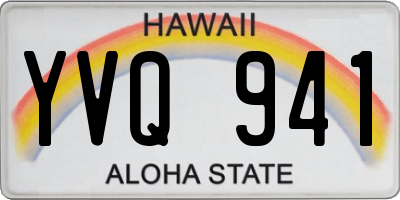 HI license plate YVQ941
