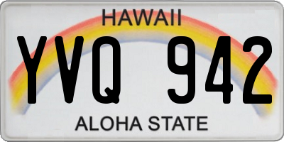 HI license plate YVQ942