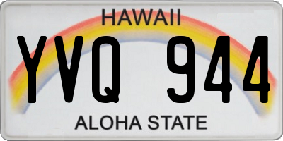 HI license plate YVQ944