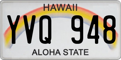 HI license plate YVQ948