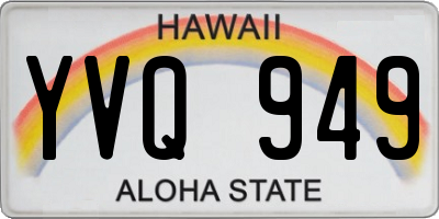 HI license plate YVQ949
