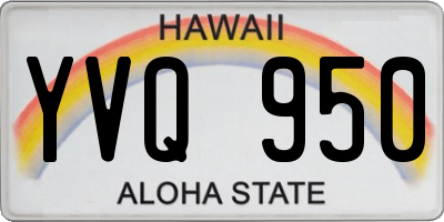 HI license plate YVQ950