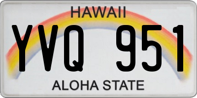 HI license plate YVQ951