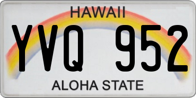 HI license plate YVQ952