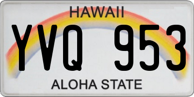 HI license plate YVQ953